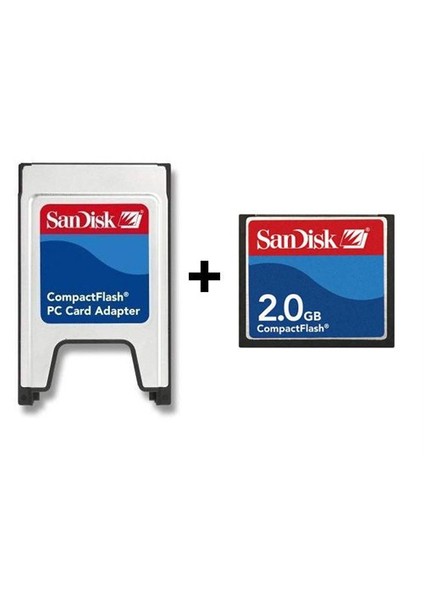 Sandisk PCMCIA-CF Compact Flash Adaptör + 2GB Compact Flash Kart