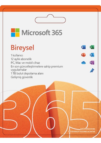 Microsoft 365 Bireysel Türkçe - Kutu Lisans 1 Yıl