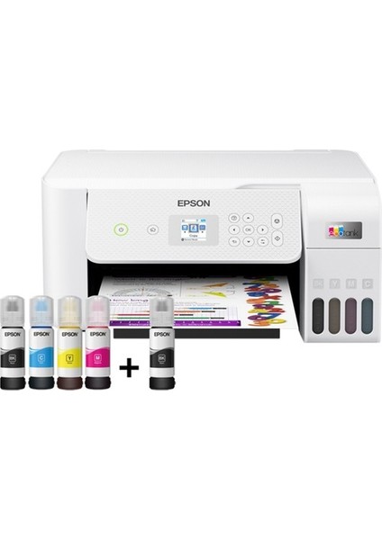 Epson L3266 Wi-Fi + Tarayıcı + Fotokopi Renkli Çok Fonksiyonlu Tanklı Mürekkep Püskürtmeli Yazıcı
