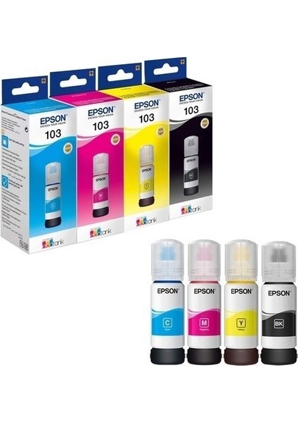 Epson 103 Ecotank 65 ml 4 Renk KUTULU Orijinal Mürekkep Seti