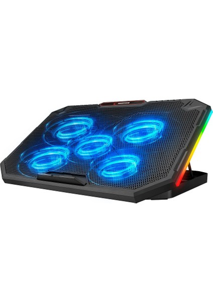 Rampage AD-RC15 SPEAR Siyah 5 Fan 2 USB RGB Işıklı 15-17 Notebook Soğutucu Stand