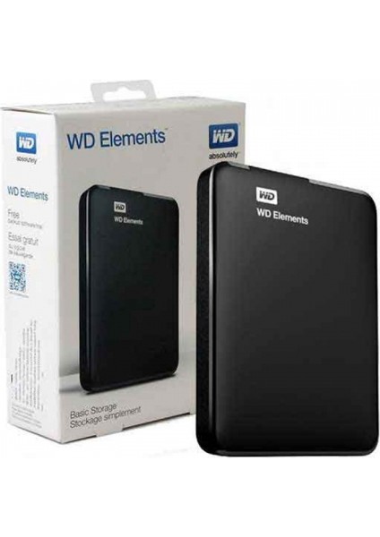 WD Elements 2 TB 2,5" USB 3.0 Harici HDD Siyah Yüksek Performans ve Hızlı Veri Aktarımı