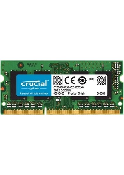 Crucial 8GB DDR3L 1600MHz Notebook RAM Kapasitesi 1.35V Düşük Gecikme CL Değeri