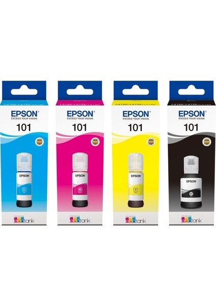 Epson 101 Orjinal Mürekkep Seti Renkli Kartuş Yüksek Baskı Kalitesi ve Uzun Ömürlü