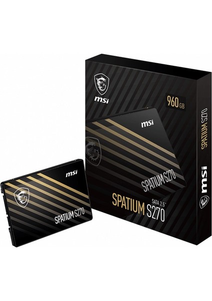 MSI Spatium S270 240GB Sata SSD 500-400MB Yazma Hızı ve 500-599MB Okuma Hızı ile