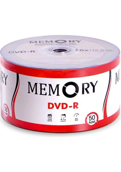 Memory Boş Dvd-r 4.7 Gb 16X 120Dk 50 Adet