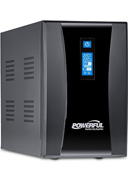 Powerful SLD-1500 1500VA Kesintisiz Güç Kaynağı Line Interactive LCD Ekranlı 3 Prizli