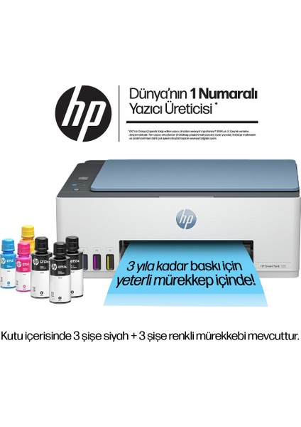 HP 1F3Y4A 585 SMART TANK - WIRELESS ALL-IN-ONE RENKLİ MÜREKKEP PÜSKÜRTMELİ TANKLI YAZICI 12PPM 1F3Y4A