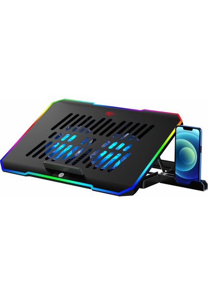 Havit Gamenote F2069 RGB Gaming Laptop Soğutucu 2 Büyük Fan 360x255x28mm Uyumlu Notebook Boyutu 2000RPM