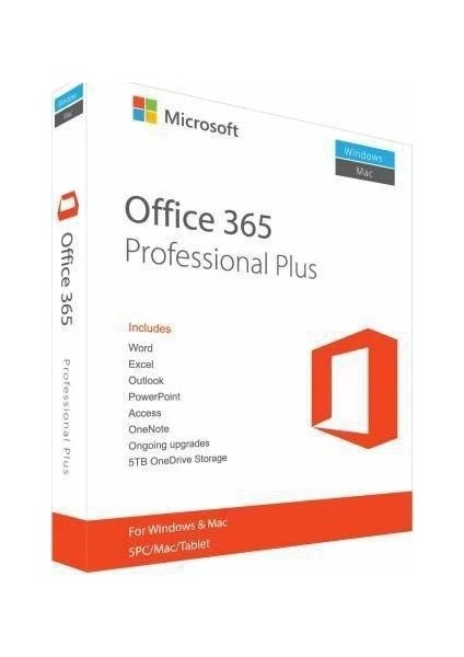 Microsoft Office 365 Lisans Anahtarı Professional Plus Özellikleri ile 5 PC/Mac/Tablete Uygun