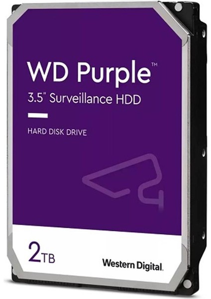 WD 2 Tb Wd 3.5 Purple Sata3 5400RPM 64MB 7/24 Guvenlık WD23PURZ (3 Yıl Resmı Dıst Garantılı)