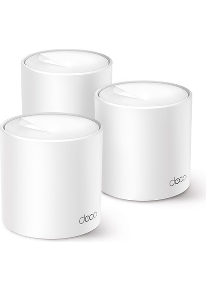 TP-Link Deco X10 (3-Pack) | Wi-Fi 6 Mesh Sistemi | AX1500 Mbps Hız | Fiber Uyumlu | Çift Bant | Gigabit Port | 120 Cihaz | 520 m² Kapsama Alanı | WPA3 | Mobil Uygulama ile Kolay Kurulum