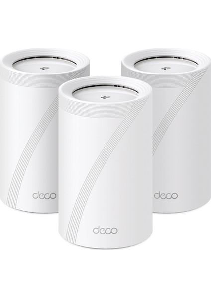 TP-Link Deco BE65 (3-Pack) | Wi-Fi 7 Mesh Sistemi | BE9300 Mbps | Fiber Uyumlu | Üç Bant | AI-Roaming | 2.5 Gbps Port | 6 GHz | 200 Cihaz | WPA3 | VPN | Mobil Uygulama ile Kolay Kurulum