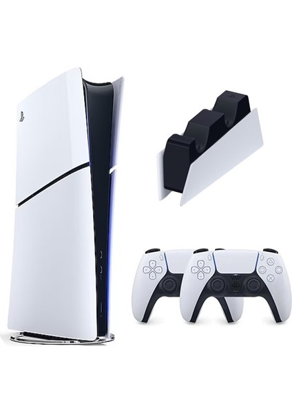 Sony Playstation 5 Slim digital 1 TB İthalatçı Garantili + 2.Dualsense + Şarj İstasyonu