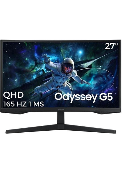 Samsung 27" Odyssey G5 G55C LS27CG552EUXUF 1ms 165Hz (Hdmı+Dp) Qhd Curved Gaming Monitör