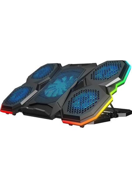 Rampage AD-RC14 X-Ranger Rgb 5fan Yükseklik Ayarlı Telefon Tutucu 9"-17" Notebook Soğutucu Laptop Soğutucu