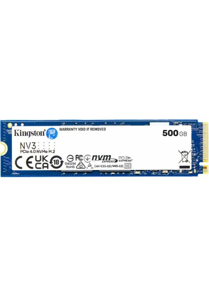 Kingston NV3 500GB M.2 NVMe PCIe 4.0 SSD 6000 MB/s Okuma 2200 MB/s Yazma Hızı