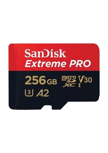 Sandisk Extreme Pro 256GB MicroSDXC Hafıza Kartı – 200MB/s Okuma, 140MB/s Yazma, UHS-I U3 V30 A2, 4K Video ve Oyun Performansı