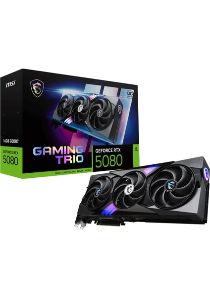 MSI Msı VGA Geforce Rtx 5080 16G Gamıng Trıo Oc RTX5080 16GB Gdrr7 256 B DX12 Pcıe 5.0 X16 (3xdp 1xhdmı)
