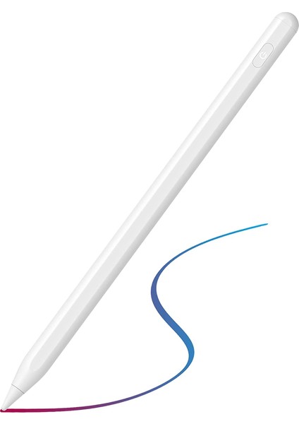 Fuchsia Apple iPad A16 Cip 11 Nesil 2025 Uyumlu Avuç Içi Algılamayan Eğimle Çizim Kalınlığı Değişen Stylus Kalem