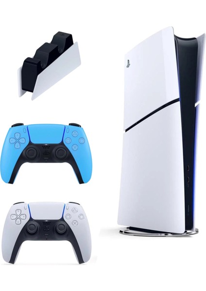 Sony Playstation 5 Slim Digital 1 TB İthalatçı Garantili Oyun Konsolu Mavi Dualsense + Şarj İstasyonu