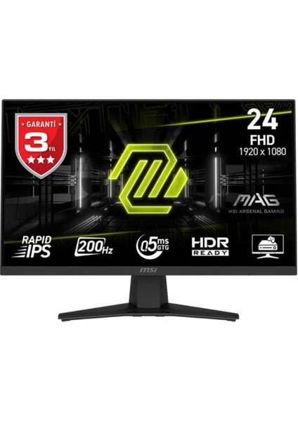 MSI Mag 244F 23.8 inç 200Hz 0.5ms Full HD FreeSync Premium Rapid IPS Gaming Monitör