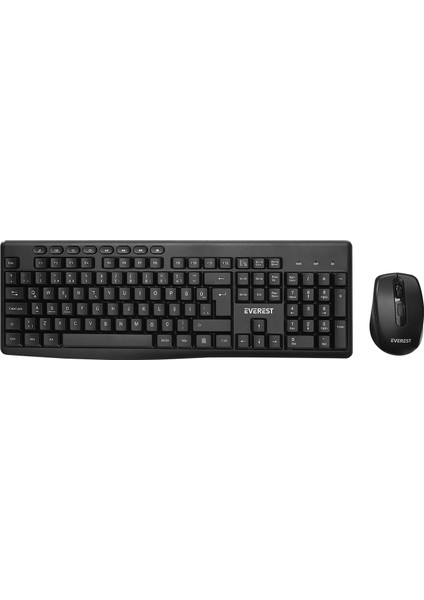 Everest KM-719 Siyah Ikisi Bir Arada 2 In 1 Kablosuz Q Multimedia Klavye + Mouse Set