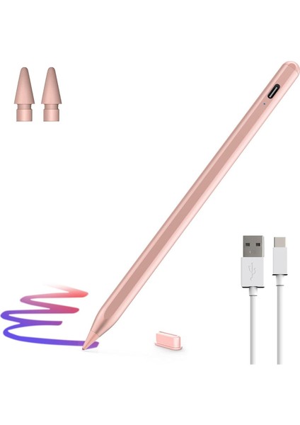 Fibaks Apple iPad A16 Air 6/7/8/9/10/11/12. Nesil Avuç Içi Red Palm Rejection Tablet Kalemi Stylus Yazı Çizim 2 Uç