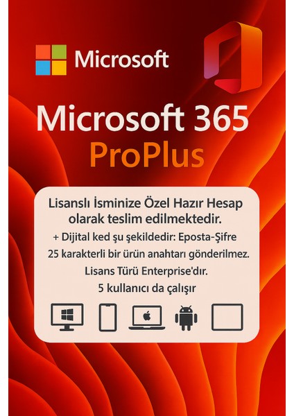 Microsoft Office 365 - 2025 Dijital Lisans Key Hesabı 1 Yıl - MS Windows 10 ve 11 Pro & Home / Mac / iOS / iPad / Android Uyumlu Etkinleştirme Ürün Anahtarı