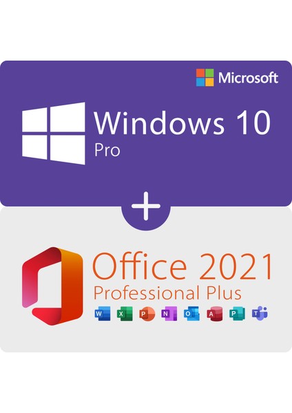 Microsoft Windows 10 Pro + Office 2021 Pro Plus Key Orijinal Ömür Boyu Lisans, Kolay Kurulum Etkinleştirme