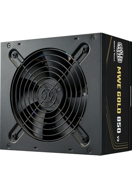 Cooler Master MWE V3 Siyah 850W 80+ Gold, PCIe Gen 5.0, ATX 3.1, 120mm Fanlı PSU (MPE-8506-ACAG-BEU)