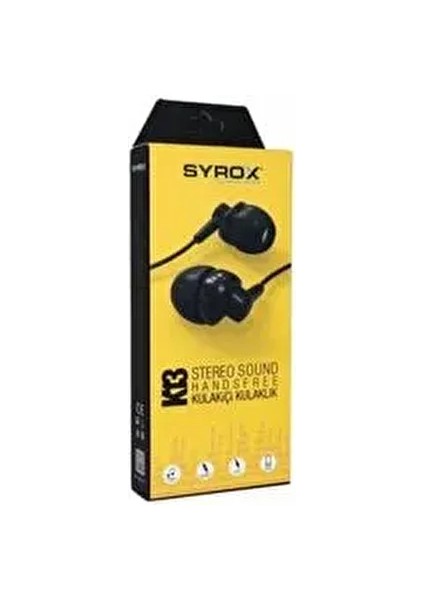 Syrox K13 Mikrofonlu Kulak İçi Kulaklık
