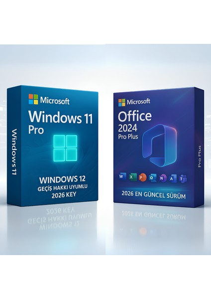 Microsoft Windows 11 Pro + Office 2026/2024 Pro Plus Key Windows 12 Geçiş Hakkı Uyumlu | Orijinal Lisans ile Güvenli Etkinleştirme