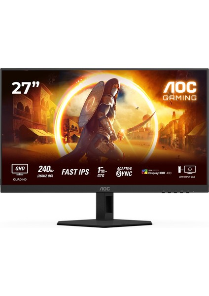 AOC 27" Q27G4ZR 2560 x 1440 Fast IPS 240 Hz Oyun Monitörü 0.3ms Tepki Süresi