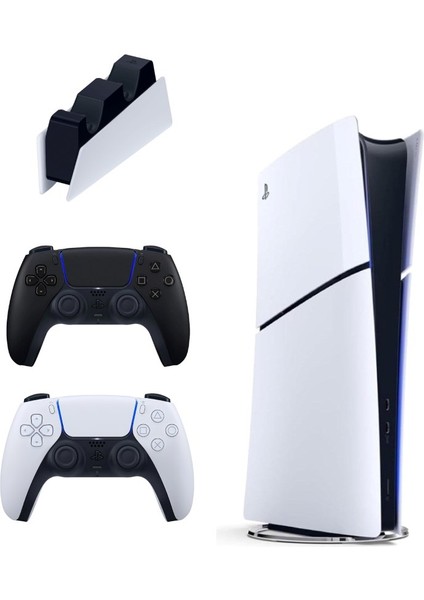 Sony Playstation 5 Slim Digital 825 GB + Şarj Istasyonu + 2. Siyah Dualsense Ithalatçı Garantili