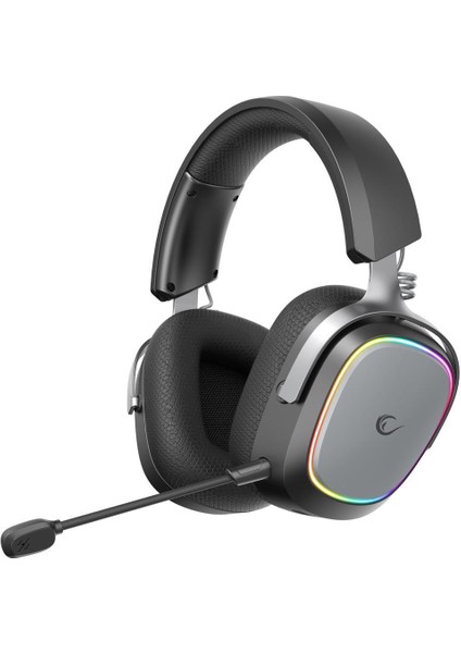 Rampage Retsu Siyah/Gri Kablosuz 2.4g+ Bluetooth Mikrofonlu Oyuncu Kulaklığı Kumaş ve Deri Earpad