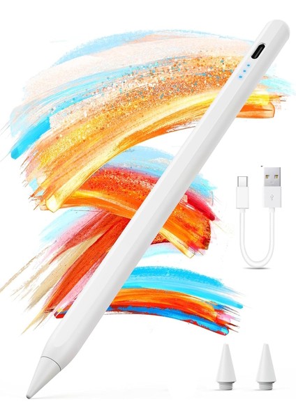 M.TK Moveteck Apple Ipad A16 Air 6/7/8/9/10/11/12. Nesil Avuç Içi Red Özellik Palm Rejection Tablet Kalemi Stylus Yazı Çizim Pen