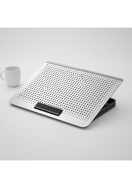 MDSTECH Laptop Soğutucu Stand | Alüminyum | 12-17 İnç Uyumlu | Fan Hız Ayarlı | Sessiz Güçlü Soğutma | USB Notebook Soğutucu