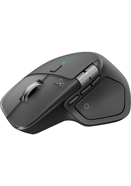 Logitech MX Master 4 Dokunsal Geri Bildirim Özellikli 8000 DPI Optik Sensörlü Sessiz Kablosuz Bluetooth Mouse, Koyu Gri