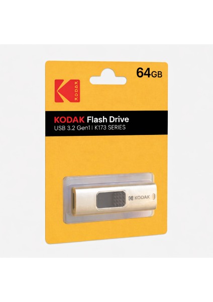 Kodak 64GB 3.2 Gen1 Elmas Desen Görünümlü Tak-Çalıştır USB Bellek (K173)