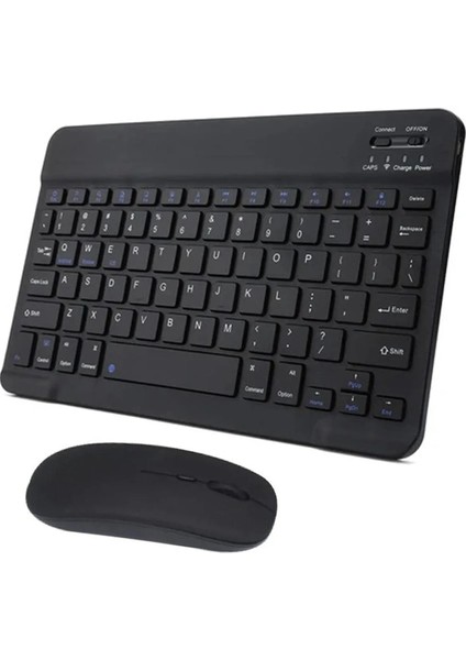 Maxgo 3159 Bluetooth Klavye Mouse Seti Şarjlı Türkçe Tüm Tablet ve Telefonlar ile Uyumlu Siyah