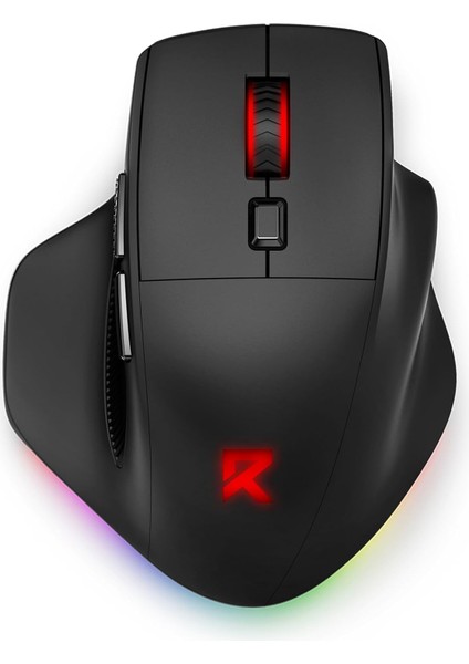 Redragon Büyük Eller Için Redragon Büyük Kablosuz Oyun Faresi, Tri-Modlar Kablolu Şarj Edilebilir Ergo Rgb Fareşi, 2 Yan Düğmeli, 6 Arka Aydınlatmalı Mod, Programlanabilir Makro Oyuncu Faresi