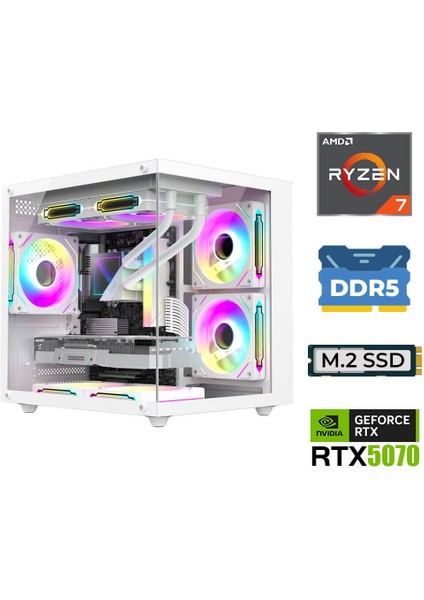 Xaser Elite X170 Ryzen 7 7800X3D 16GB Ddr5 Ram 1tb M.2 Nvme SSD 12GB RTX5070 Sıvı Soğutmalı Oyuncu Tavsiye Sistem