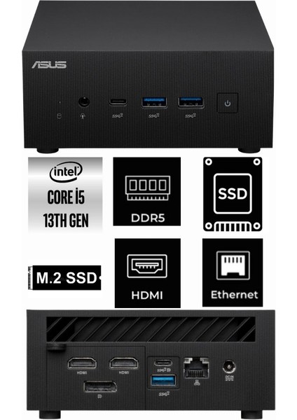 Asus Expertcenter Intel Core I5-13500H PN64-K209 8gb 256GB UHD Graphics W11PRO Mini Masaüstü Pc