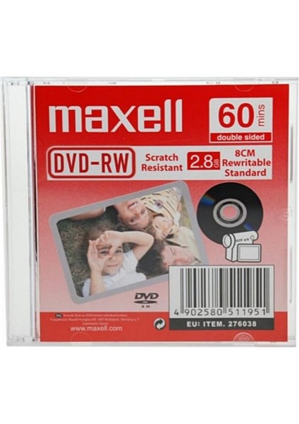 Yerli Maxell Mini Dvd-Rw 2.8 Gb Camcorder 60Mın Hg N-C Jewel Case 1 Adet