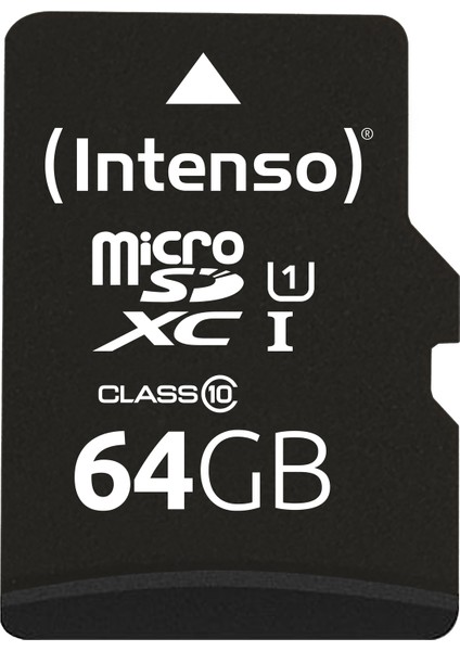 Intenso 64GB microSD Card UHS-I 64GB SDXC Performance Class 10, U1 (90MB/s 'a kadar veri transfer hızı)