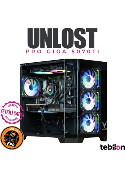 Tebilon Unlost Pro-Amd Ryzen 9800X3D-GIGABYTE Geforce Rtx 5070 Ti Eagle Oc Sff 16GB-GIGABYTE B650 UD AX-16GB-1TB Ssd-Oem Paket