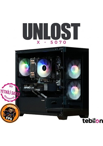 Tebilon Unlost X-Amd Ryzen 7600-MSI Geforce Rtx 5070 12GB-MSI Pro B840M B-16GB-MSI M450 1tb SSD -Oem Paket