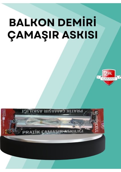 Aslanoğlu Store Kare Küpeşte Uyumlu Balkon Çamaşır Askısı 25X60 cm Beyaz Pratik