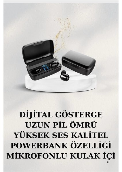 Uravas Store Dijital Göstergeli Bluetooth Kulaklık Kablosuz Tws Stereo Bluetooth 5.0